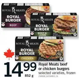Fortinos ROYAL MEATS BEEF OR CHICKEN BURGERS offer