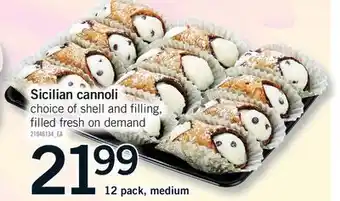 Fortinos SICILIAN CANNOLI offer