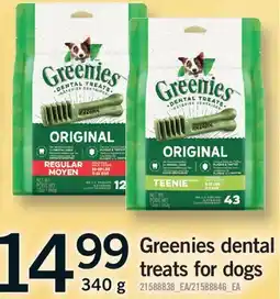 Fortinos GREENIES DENTAL TREATS FOR DOGS offer