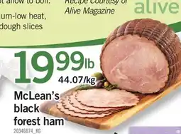 Fortinos MCLEAN'S BLACK FOREST HAM offer