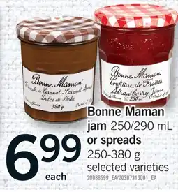 Fortinos BONNE MAMAN JAM 250/290 ML OR SPREADS offer