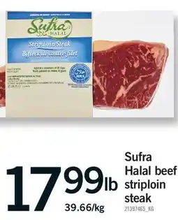 Fortinos SUFRA HALAL BEEF STRIPLOIN STEAK offer