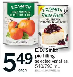 Fortinos E. D. SMITH PIE FILLING, 540/796 mL offer