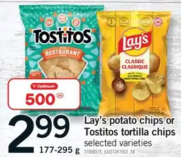 Fortinos LAY'S POTATO CHIPS OR TOSTITOS TORTILLA CHIPS offer