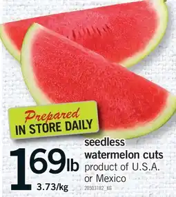 Fortinos SEEDLESS WATERMELON CUTS offer