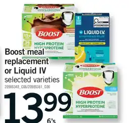 Fortinos BOOST MEAL REPLACEMENT OR LIQUID IV, 6's offer