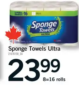 Fortinos SPONGE TOWELS ULTRA, 8=16 ROLLS offer