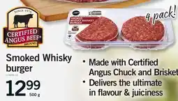 Fortinos SMOKED WHISKY BURGER offer