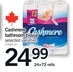 Fortinos CASHMERE BATHROOM TISSUE, 24=72 ROLLS offer
