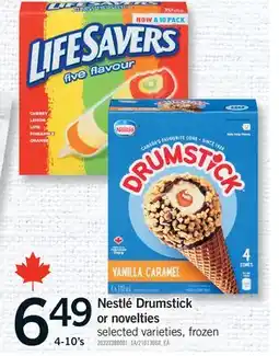 Fortinos NESTLÉ DRUMSTICK OR NOVELTIES, 4-10'S offer
