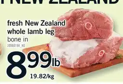 Fortinos fresh New Zealand whole lamb leg offer