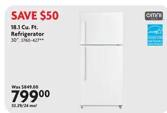 Home Hardware 18.1 Cu. Ft. Refrigerator offer