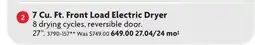 Home Hardware 7 Cu. Ft. Front Load Electric Dryer offer