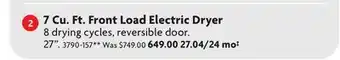 Home Hardware 7 Cu. Ft. Front Load Electric Dryer offer