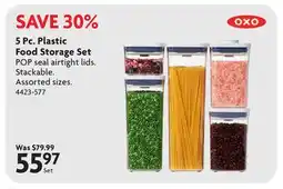 Home Hardware 5 Pc. Plastic Food Storage Set offer