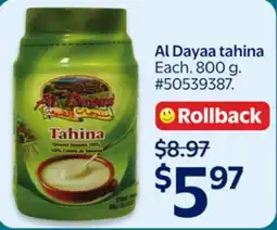 Walmart A1 Dayaa tahina offer