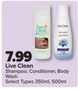 PharmaChoice Live Clean Shampoo, Conditioner, Body Wash offer