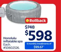 Walmart Honolulu inflatable spa offer