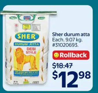 Walmart Sher Durum Atta offer