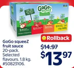 Walmart GoGo squeeZ fruit sauce offer