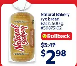 Walmart Natural Bakery Rye Bread offer