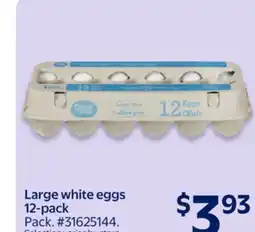 Walmart Large white eggs 12-pack offer