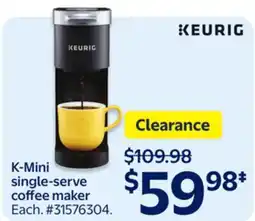 Walmart K-Mini single-serve coffee maker offer