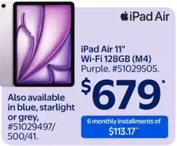 Walmart iPad Air 11 Wi-Fi 128GB (M4) offer