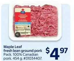 Walmart Maple Leaf fresh lean ground pork offer