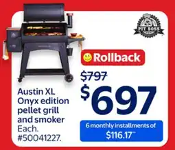 Walmart Austin XL Onyx edition pellet grill and smoker offer