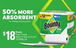 Loblaws BOUNTY PAPER TOWEL, SELECT A SIZE, 6=12 ROLL offer