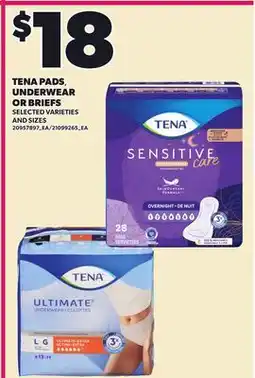 Loblaws TENA PADS, UNDERWEAR OR BRIEFS offer