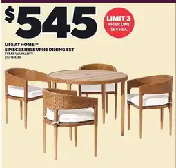 Loblaws LIFE AT HOME 5 PIECE SHELBURNE DINING SET offer