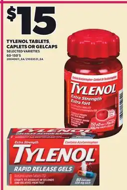 Loblaws TYLENOL TABLETS,, CAPLETS OR GELCAPS, 60-150'S offer