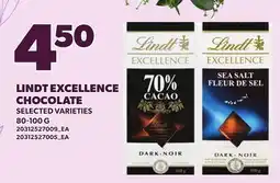 Loblaws LINDT EXCELLENCE CHOCOLATE offer