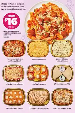 Loblaws IN-STORE PREPARED ONE PAN FAMILY MEALS, 725 G-1.1 KG offer