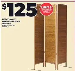 Loblaws LIFE AT HOME OUTDOOR PRIVACY SCREENS offer