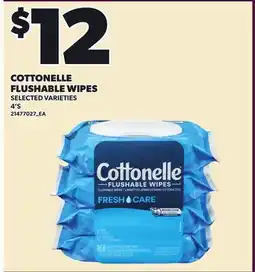 Loblaws COTTONELLE FLUSHABLE WIPES, 4'S offer