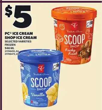 Loblaws PC ICE CREAM SHOP ICE CREAM offer
