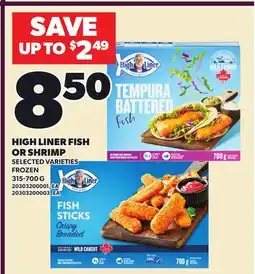 Loblaws HIGH LINER FISH OR SHRIMP offer