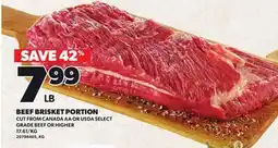 Loblaws BEEF BRISKET PORTION CUT FROM CANADA AA OR USDA SELECT GRADE BEEF OR HIGHER offer