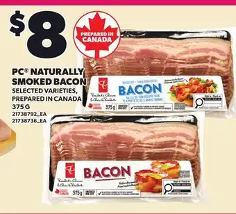 Loblaws PC NATURALLY SMOKED BACON offer
