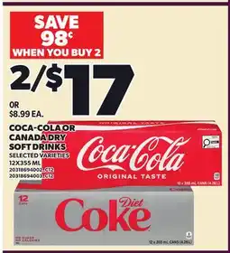 Loblaws COCA-COLA OR CANADA DRY SOFT DRINKS offer