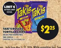 Loblaws TAKI'S ROLLED TORTILLA CHIPS offer