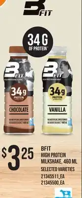 Loblaws BFIT HIGH PROTEIN MILKSHAKE offer