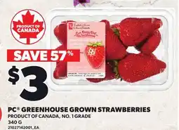 Loblaws PC GREENHOUSE GROWN STRAWBERRIES offer