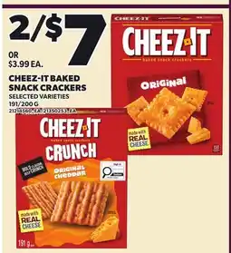 Loblaws CHEEZ-IT BAKED SNACK CRACKERS, 191/200 G offer