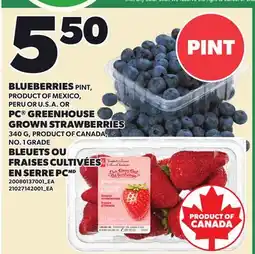 Independent Grocer BLUEBERRIES PINT OR PC GREENHOUSE GROWN STRAWBERRIES offer