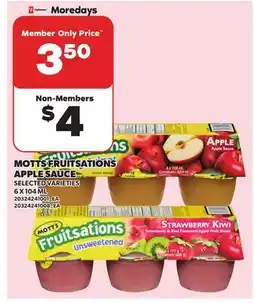 Independent Grocer MOTTS FRUITSATIONS APPLE SAUCE offer