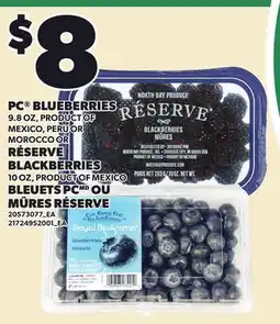 Independent Grocer PC BLUEBERRIES, 9.8 OZ or RÉSERVE BLACKBERRIES, 10 OZ offer